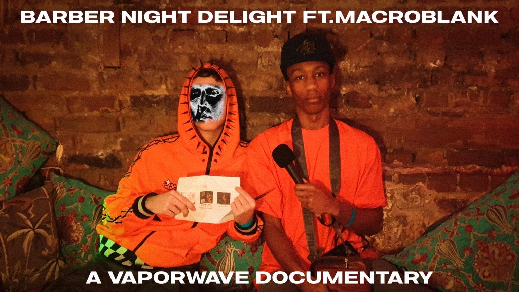 A thumbnail of Matsby interviewing vaporwave artist Macroblank for a trailer of his YouTube documentary, "Barber Night Delight ft. Macroblank"